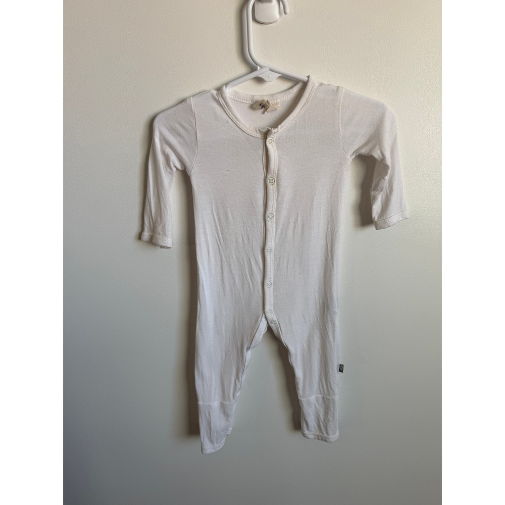 Kyte Baby Bamboo White Snap Front Romper 0-3 Months